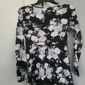 Black and White floral Forever 21 Dress